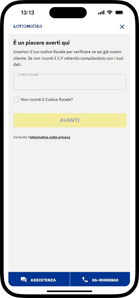 Registrazione al casinò lottomatica